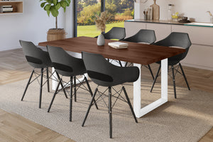 #holznussbaum-optik #180x90 #u-gestellweiß