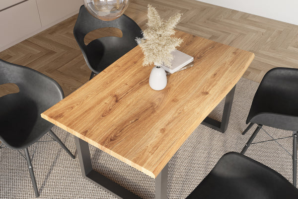 #holzwildeiche-optik #140x80 #u-gestellschwarz