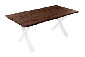 #nussbaumfarben #180x90 #x-gestellweiß