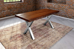 #nussbaumfarben #260x100 #x-gestellsilber