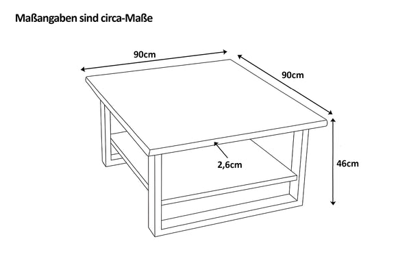 #eichenaturfarbengeölt #90x90 #u-gestellschwarz