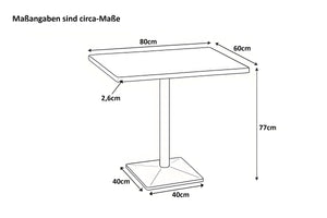 #akazienaturfarben #80x60 #säulen-gestelleckigschwarz