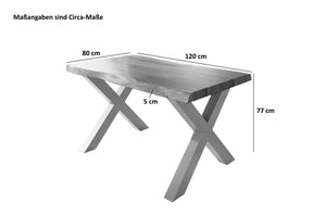 #akazienussbaumfarben #120x80 #x-gestellschwarz