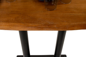 #akazienussbaumfarben #100x60 #säulen-gestellschwarz