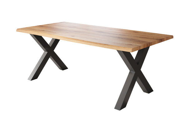 #holzwildeiche-optik #200x100 #x-gestellschwarz