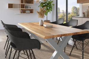 #holzwildeiche-optik #240x100 #x-gestellsilber