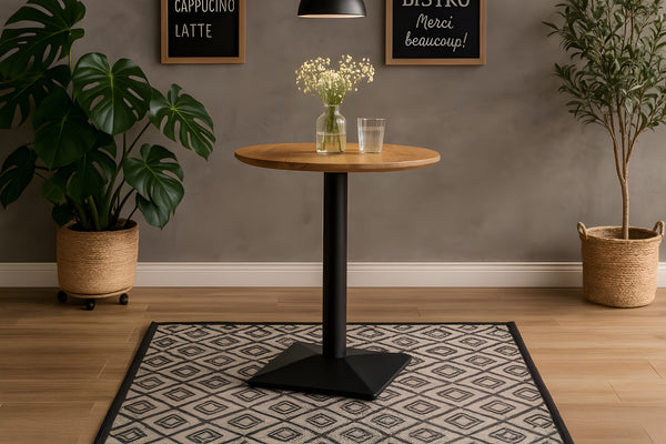 #akazienaturfarben #60x60 #säulen-gestelleckigschwarz