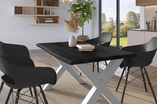 #holzgrau-optik #140x80 #x-gestellsilber