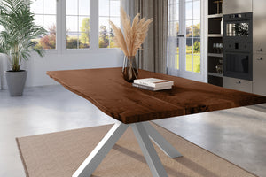 #nussbaumfarben #220x100 #spider-gestellsilber
