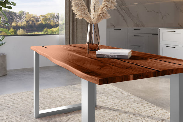 #nussbaumfarben #180x90 #u-gestellsilber