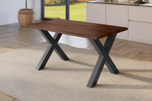 #holznussbaum-optik #120x80 #x-gestellschwarz