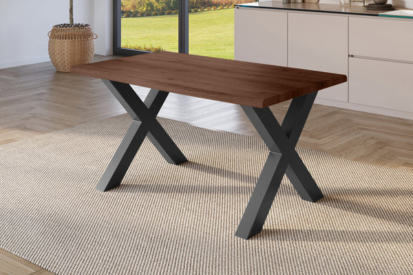#holznussbaum-optik #120x80 #x-gestellschwarz