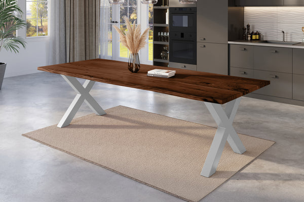 #nussbaumfarben #240x100 #x-gestellsilber