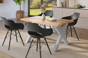 #holzwildeiche-optik #160x85 #x-gestellsilber