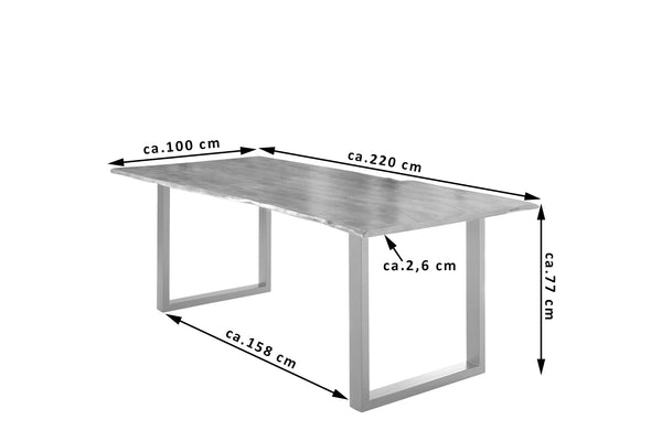 #naturfarben #220x100 #u-gestellsilber
