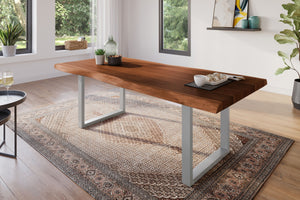 #akazienussbaumfarben #220x100 #u-gestellsilber