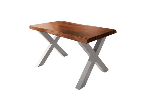 #akazienussbaumfarben #140x80 #x-gestellsilber