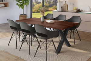 #holznussbaum-optik #180x90 #x-gestellschwarz
