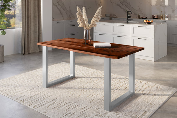 #nussbaumfarben #180x90 #u-gestellsilber