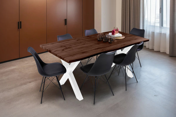 #nussbaumfarben #180x90 #x-gestellweiß