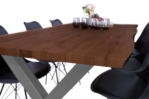 #nussbaumfarben #200x100 #x-gestellsilber