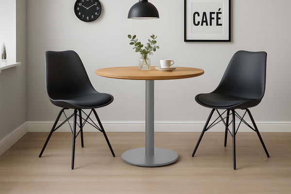 #akazienaturfarben #80x80 #säulen-gestellrundsilber