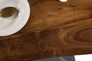 #akazienussbaumfarben #80x60 #säulen-gestelleckigsilber