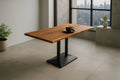 #akazienussbaumfarben #120x60 #säulen-gestellschwarz