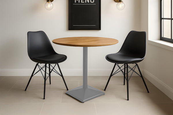 #akazienaturfarben #80x80 #säulen-gestelleckigsilber