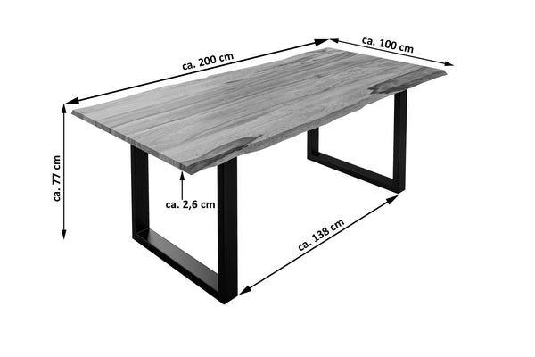 #teakfarben #200x100 #u-gestellschwarz