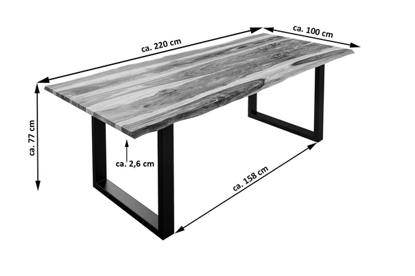 #naturfarbenlackiert #220x100 #u-gestellschwarz