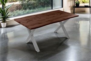 #nussbaumfarben #180x90 #x-gestellsilber