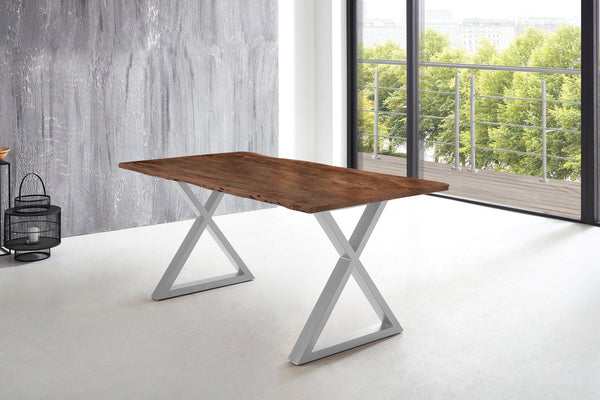 #nussbaumfarben #180x90 #x-gestellsilber
