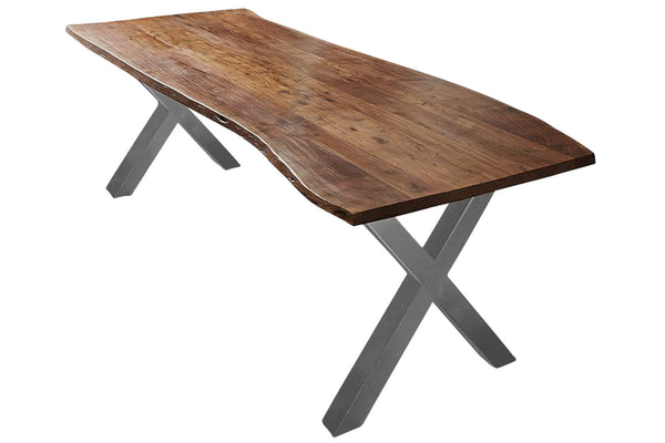 #nussbaumfarben #220x100 #x-gestellsilber