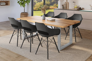 #holzwildeiche-optik #180x90 #u-gestellsilber