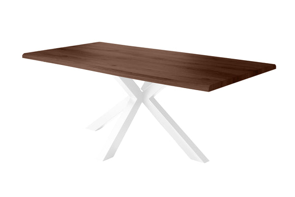 #holznussbaum-optik #220x100 #spider-gestellweiß
