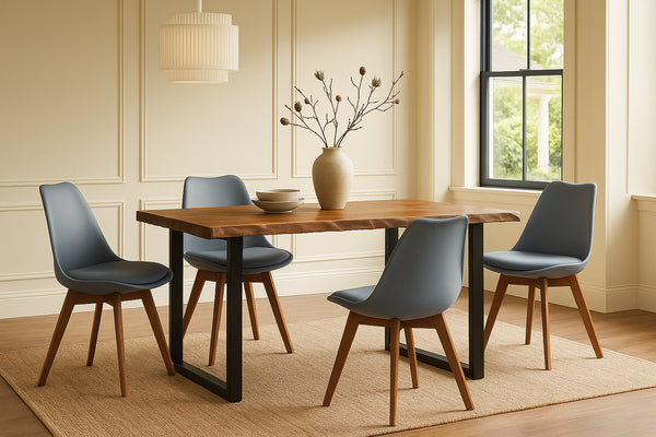 #holznussbaum-optik #120x80 #schalenstuhlgrau