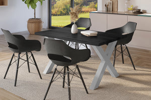 #holzgrau-optik #140x80 #x-gestellsilber