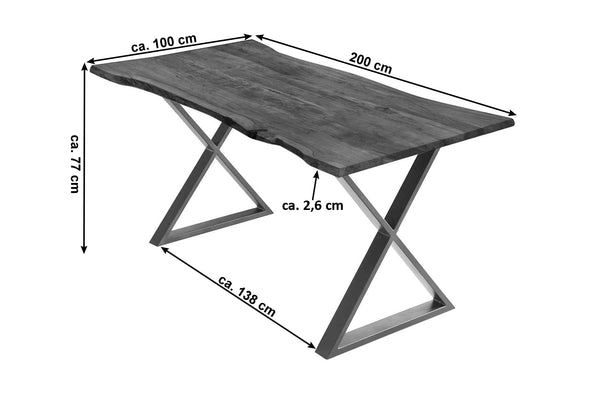 #nussbaumfarben #200x100 #x-gestelledelstahl