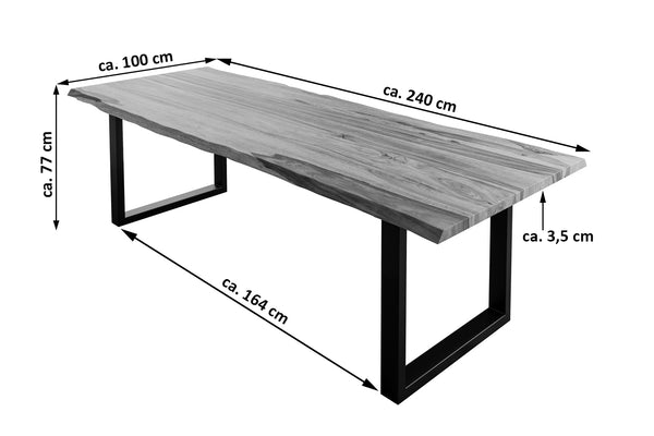 #sheeshamteakfarben #240x100 #u-gestellschwarz