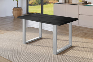 #holzgrau-optik #140x80 #u-gestellsilber