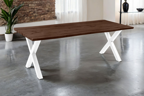 #nussbaumfarben #220x100 #x-gestellweiß