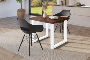 #holznussbaum-optik #80x80 #u-gestellweiß