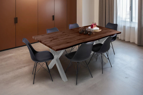 #nussbaumfarben #180x90 #x-gestellsilber