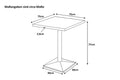 #akazienussbaumfarben #75x75 #säulen-gestelleckigsilber