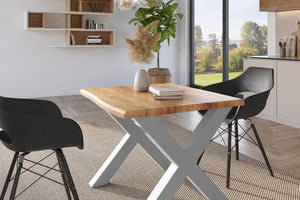 #holzwildeiche-optik #80x80 #x-gestellsilber