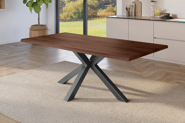 #holznussbaum-optik #200x100 #spider-gestellschwarz