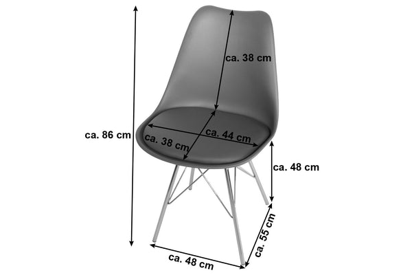 #grau #55cm #metallgestellchrom
