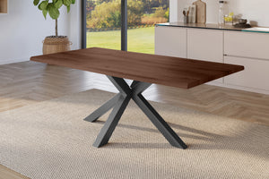#holznussbaum-optik #220x100 #spider-gestellschwarz