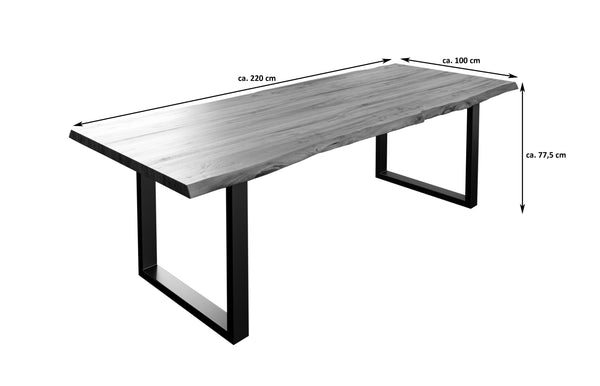 #nussbaumfarben #220x100 #u-gestellschwarz